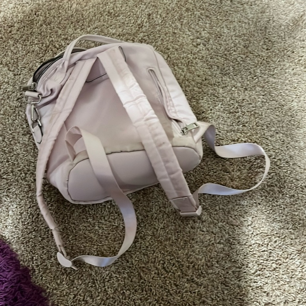 Pink backpack purse multiple pockets